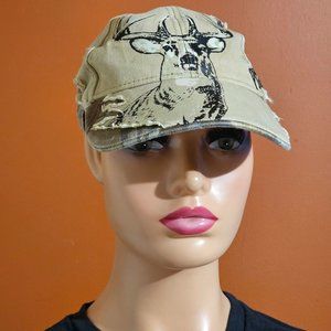 MENS Desert Beige Camo Deer Hunter Buck Wear Ball Cap OS